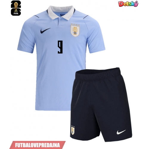 Lacne Dětský Futbalové dres Uruguaj Darwin Nunez #9 MS 2026 Krátky Rukáv - Domáci (+ trenírky)